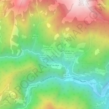 Maniglia topographic map, elevation, terrain