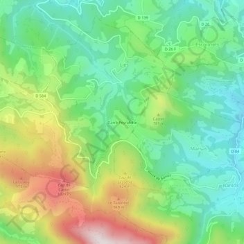 Darré Peyrahitte topographic map, elevation, terrain