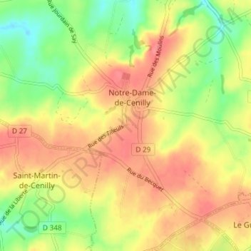 Le Gascoing topographic map, elevation, terrain