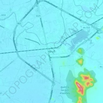 Saraburi topographic map, elevation, terrain