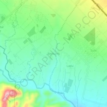 Bentung topographic map, elevation, terrain