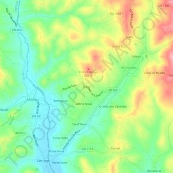 Pulga topographic map, elevation, terrain