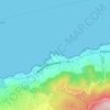 Cap Caxine topographic map, elevation, terrain