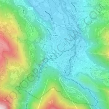 Pierrefitte-Nestalas topographic map, elevation, terrain