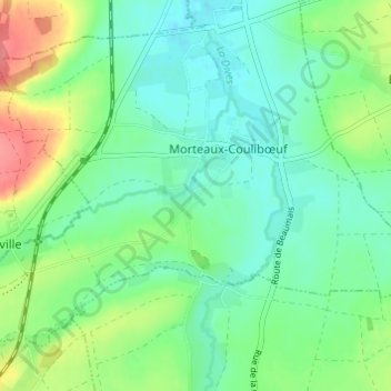 Blocqueville topographic map, elevation, terrain