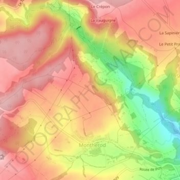 Les Voëttes topographic map, elevation, terrain