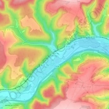Château de Neuvon topographic map, elevation, terrain
