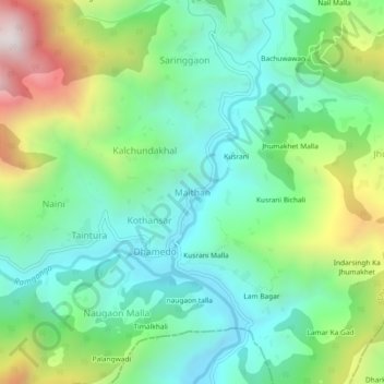 Maithan topographic map, elevation, terrain