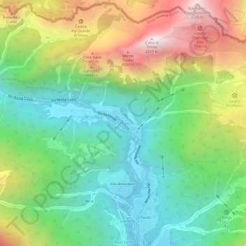 Timau / Tischlbong topographic map, elevation, terrain