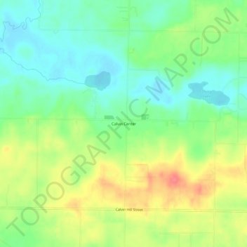 Calvin Center topographic map, elevation, terrain