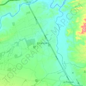 Estanzuela topographic map, elevation, terrain