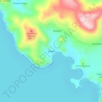 Chapia topographic map, elevation, terrain