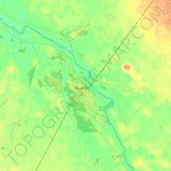 Ruukki topographic map, elevation, terrain