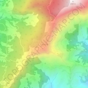 Simjung topographic map, elevation, terrain