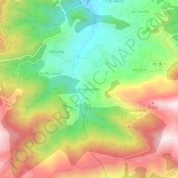 Ihadouyene topographic map, elevation, terrain