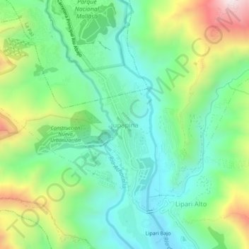 Jupapina topographic map, elevation, terrain