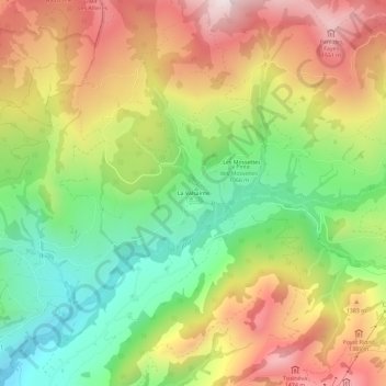 La Valsainte topographic map, elevation, terrain