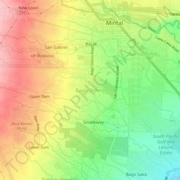 Bago Oshiro topographic map, elevation, terrain