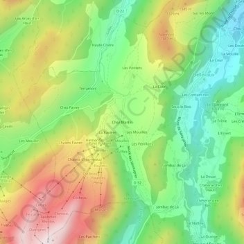 Chez Martin topographic map, elevation, terrain