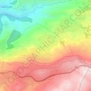 Qoubbeiaa topographic map, elevation, terrain