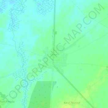 Djilor topographic map, elevation, terrain