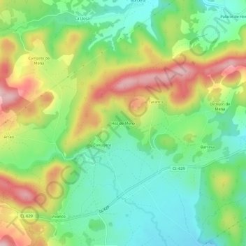 Hoz de Mena topographic map, elevation, terrain