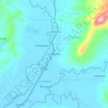 La Manuela topographic map, elevation, terrain