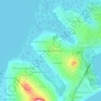 Katabi Busambaga topographic map, elevation, terrain