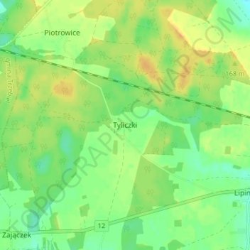 Tyliczki topographic map, elevation, terrain