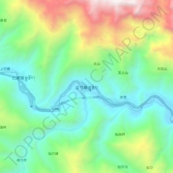 立节镇 topographic map, elevation, terrain