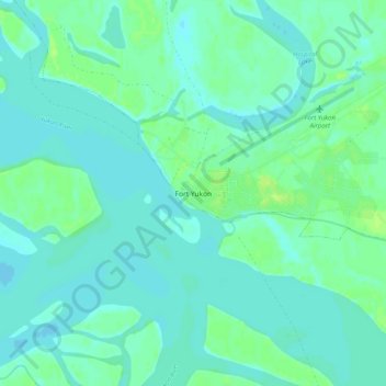 Fort Yukon topographic map, elevation, terrain