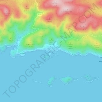 Prižba topographic map, elevation, terrain