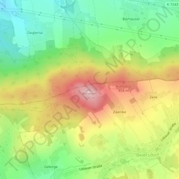 Bieleboh topographic map, elevation, terrain
