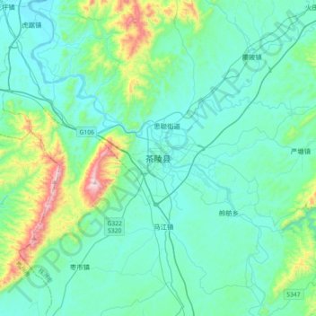 Chaling topographic map, elevation, terrain