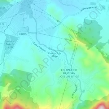 Colonia 2 de Mayo topographic map, elevation, terrain