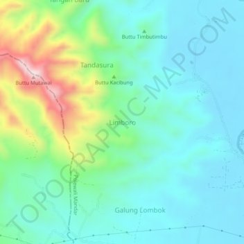 Limboro topographic map, elevation, terrain