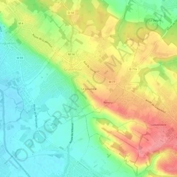 Le Coustéla topographic map, elevation, terrain