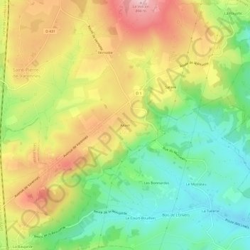 Anxin topographic map, elevation, terrain