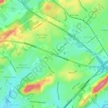 Norwood topographic map, elevation, terrain