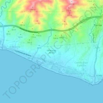Generación del 27 topographic map, elevation, terrain