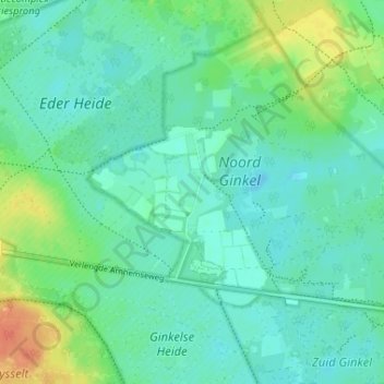 De Ginkel topographic map, elevation, terrain