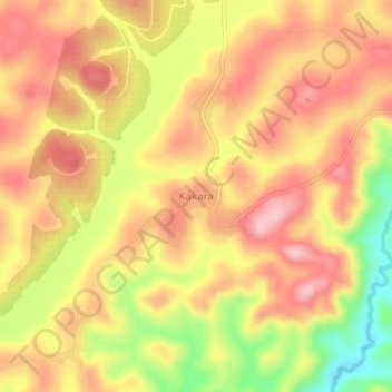 Kakara topographic map, elevation, terrain