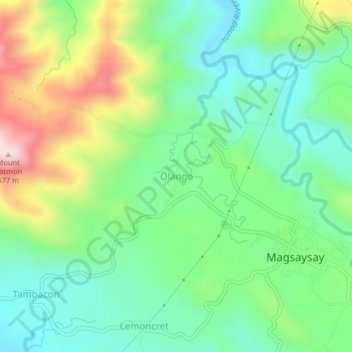 Olango topographic map, elevation, terrain