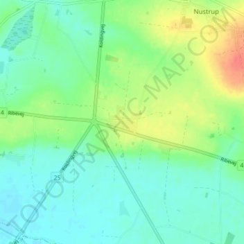 Gabøl topographic map, elevation, terrain