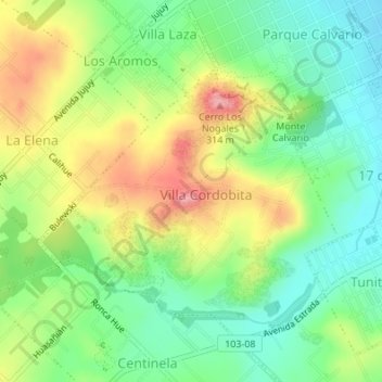 Cerro Granito topographic map, elevation, terrain