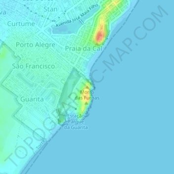 Morro das Furnas topographic map, elevation, terrain