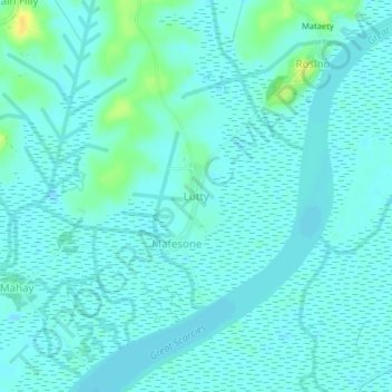 Lutty topographic map, elevation, terrain