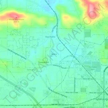 Walco topographic map, elevation, terrain