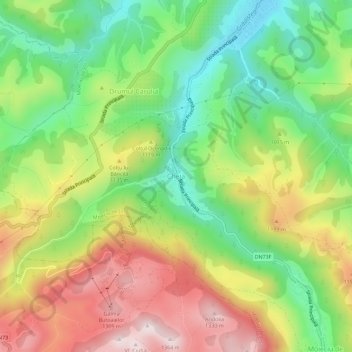 Cheia topographic map, elevation, terrain