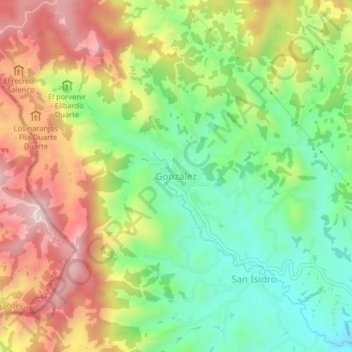 González topographic map, elevation, terrain